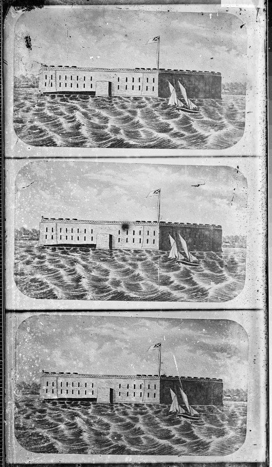 Sketch of Confederate fort. possibly Ft. Sumter or Ft. Morgan.. - NARA - 524978