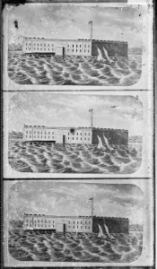 Sketch of Confederate fort. possibly Ft. Sumter or Ft. Morgan.. - NARA - 524978