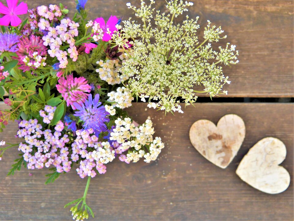 Heart bouquet nature