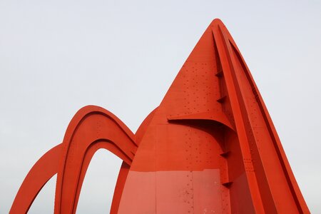 Sculpture red metal photo