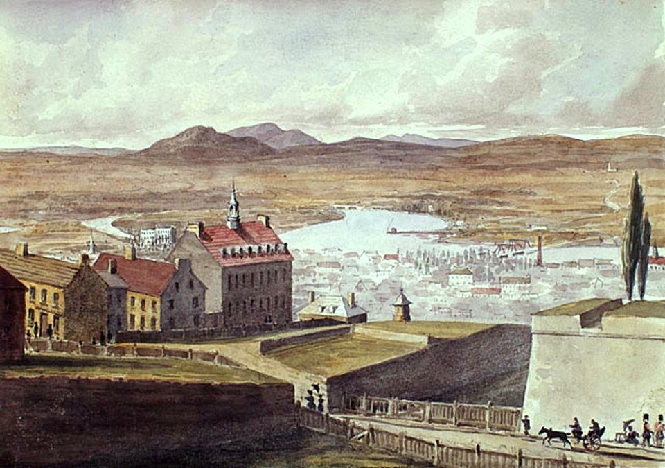 Sketch of the River St. Charles from above St. John s Gate