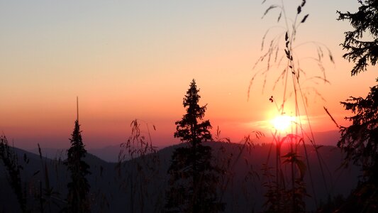 In the evening country sunset