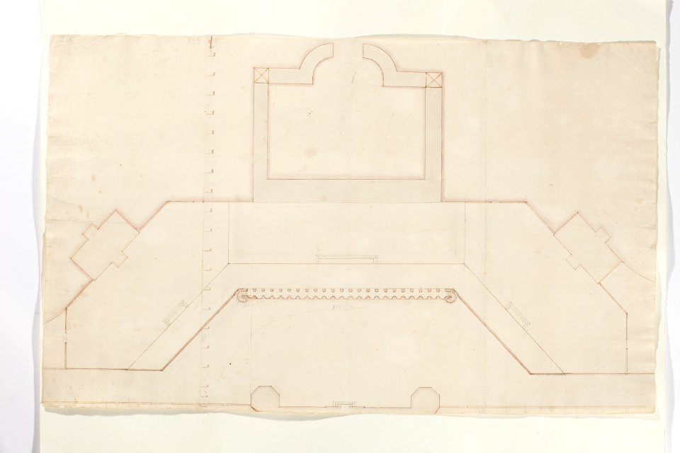 Skoklosters slott planerade sjögårdsbyggnad, ritning från 1650-talet - Skoklosters slott - 98127