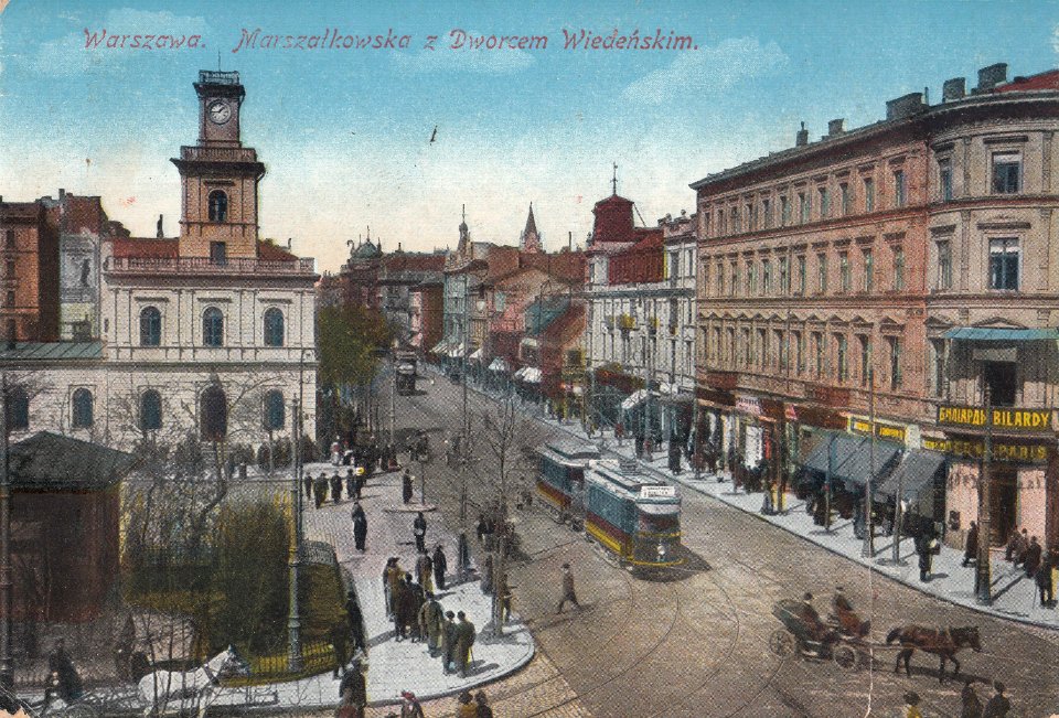 Skrzyżowanie Marszałkowskiej i Alej Jerozolimskich przed 1916