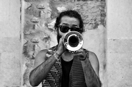 Man trumpet sunglasses photo
