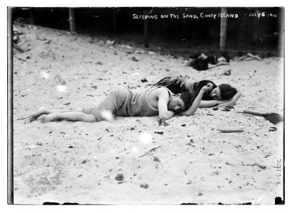 Sleeping on the sand, Coney Island LCCN2014688305