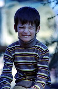 Boy people blue portrait