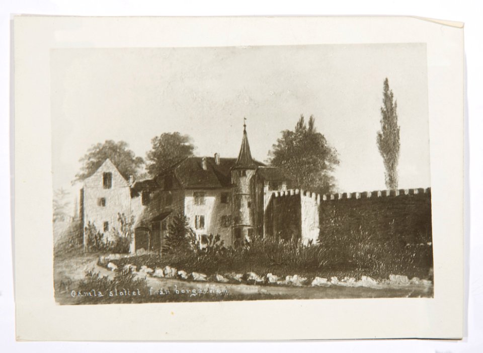 Slottet Hallwil i Schweiz. Gamla slottet från borggården - Hallwylska museet - 108719