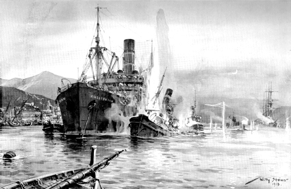 SM UB 48 unter Kapitänleutnant Wolfgang Steinbauer dringt am 29 April 1918 in den italienischen Hafen Carloforte ein und zerstört den britischen Dampfer KINGSTONIAN, zwei britische Bergungsdampfer und eine französische Bark