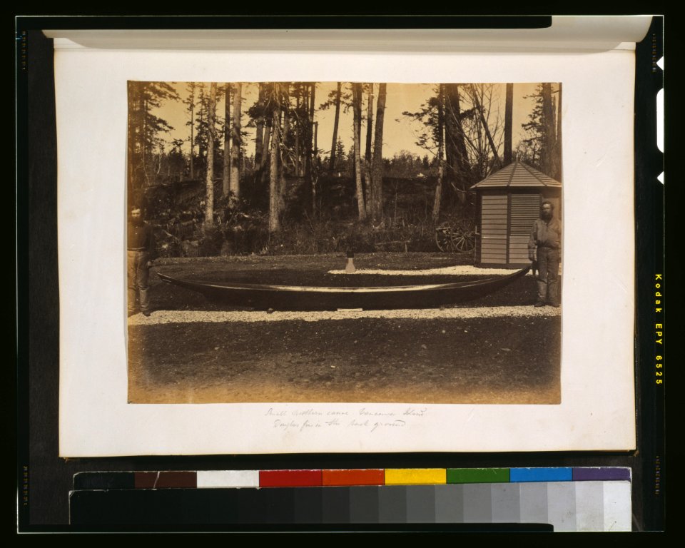 Small northern canoe, Vancouver Island - douglas firs in the background LCCN2003663135