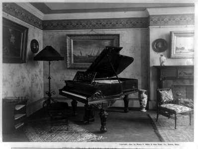 Small Parlor Grand Piano, designed and manufactured by Henry F. Miller & Sons Piano Co., Boston, Mass. LCCN96524882