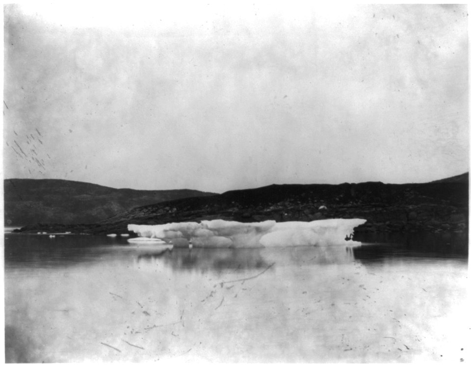 Small iceberg or ice formation, possibly attached to shore, on the coast of Labrador LCCN2012645572