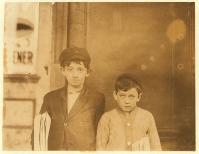 Smallest boy, Max Case, 19 S. 16th St. 8 years old. Makes from 20 cents a day up. Made $3 at Christmas time. Large boy Jo Bruzen 2026 Market St., 9 years. LOC nclc.03464