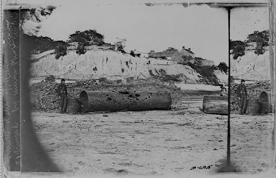 Smokestack perforated by shot - NARA - 525090