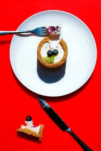 Plate fruit cupcake photo