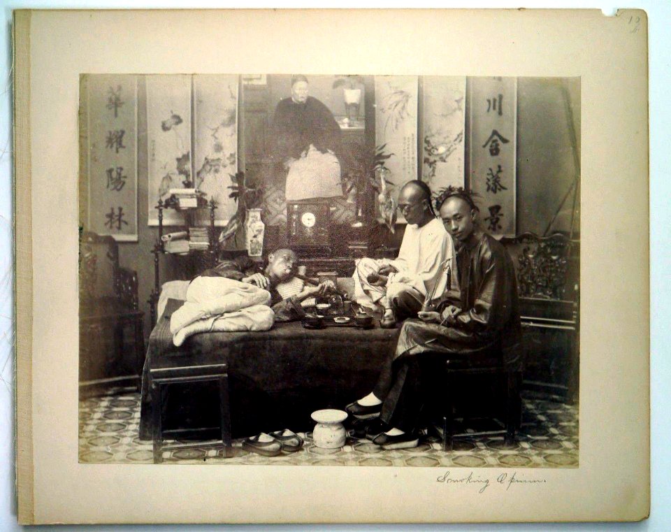 Smoking Opium by Lai Afong c1880