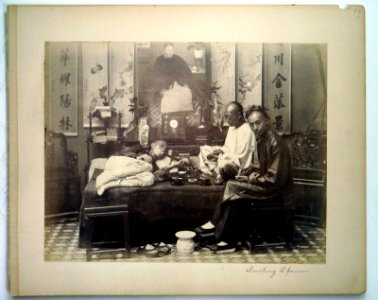 Smoking Opium by Lai Afong c1880