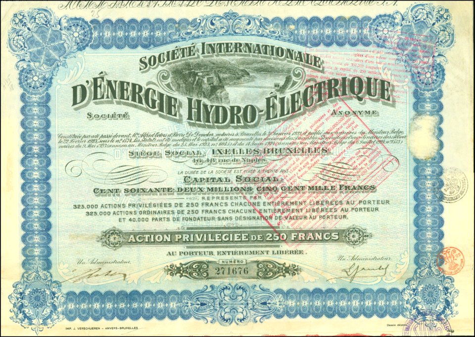 Soc. Internationale d'Énergie Hydro-Électrique SA 1924