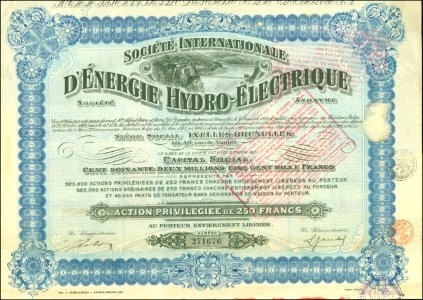 Soc. Internationale d'Énergie Hydro-Électrique SA 1924