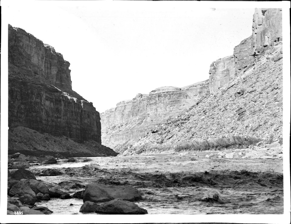 Soap Creek rapids of the Colorado River in Marble Canyon, Grand Canyon, 1900-1930 (CHS-3895)
