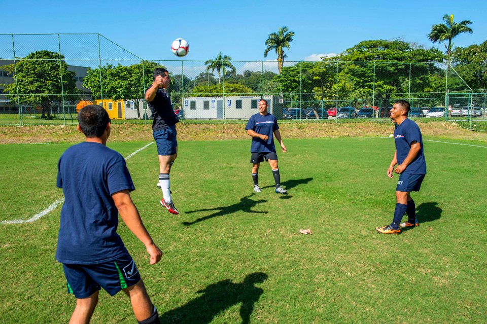Soccer match with Brazilian navy 140806-N-MD297-166