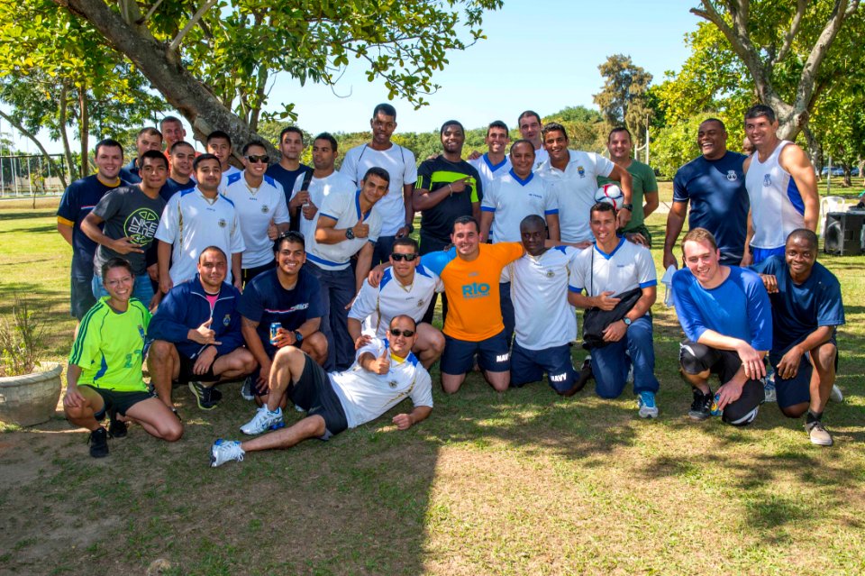 Soccer match with Brazilian navy 140806-N-MD297-552