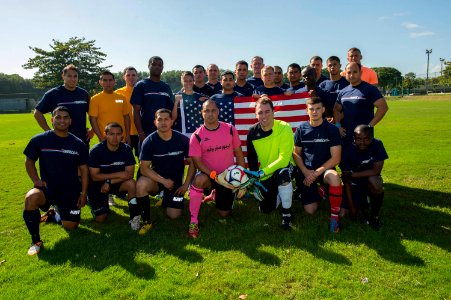 Soccer match with Brazilian navy 140806-N-MD297-057