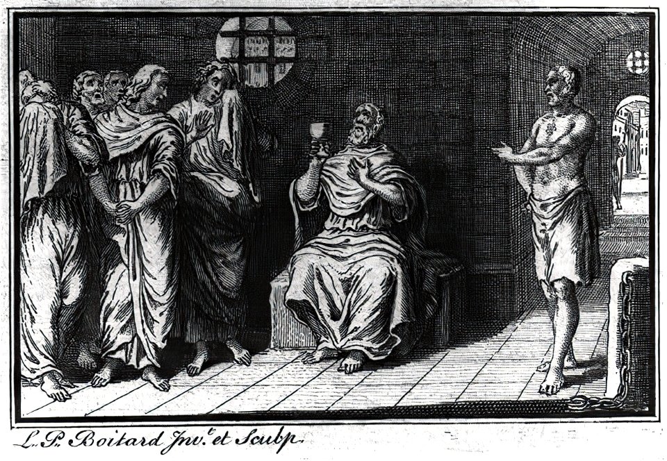 Socrates) seated, holding cup of hemlock LCCN2002737399