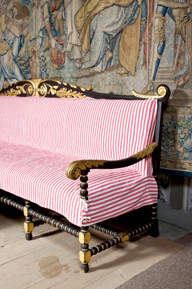 Soffa. Dokumentation, möbelöverdrag - Skoklosters slott - 86627