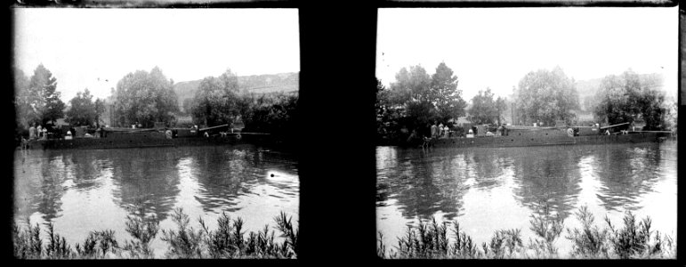 Soissons. Canonnière fluviale - Fonds Berthelé - 49Fi385