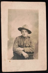 Soldier partially identified as Beauchamp in uniform and smoking cigarette LCCN2018645963