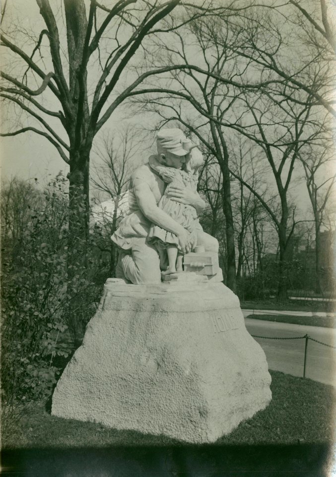 Soldier hugging child statue, Illinois, early 20th century (NBY 598)