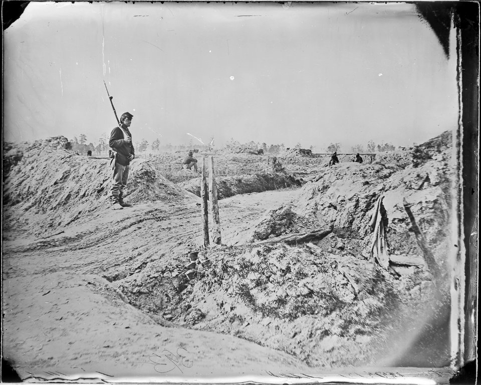 Soldier on picket, Petersburg lines (4166251687)
