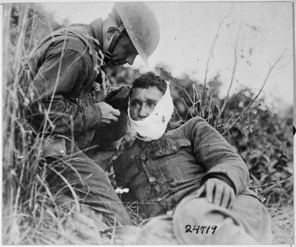 Soldier of Company K, 110th Regiment Infantry (formerly 3rd and 10th Infantry, Pennsylvania National Guard), just... - NARA - 530760