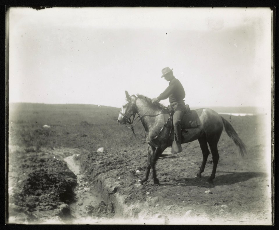 Soldier on horseback, Rough Riders military camp, Montauk Point, New York LCCN2013651533