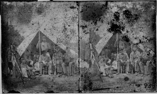 Soldiers at tent - NARA - 529733