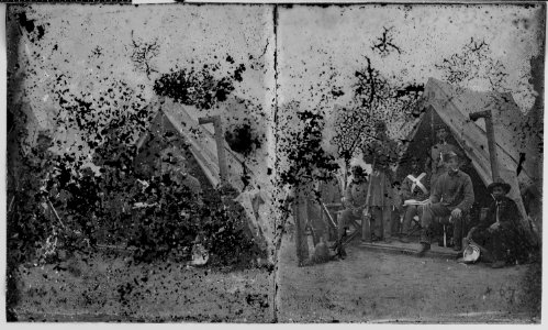 Soldiers at tent - NARA - 529742
