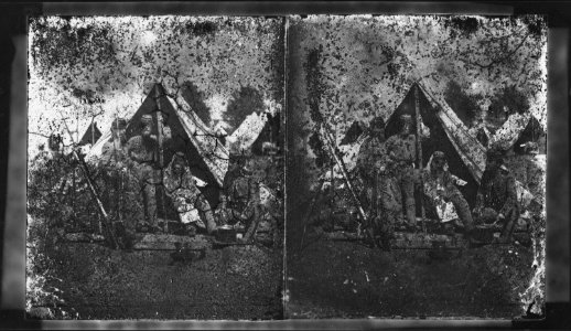 Soldiers in front of tent (4271544859) photo