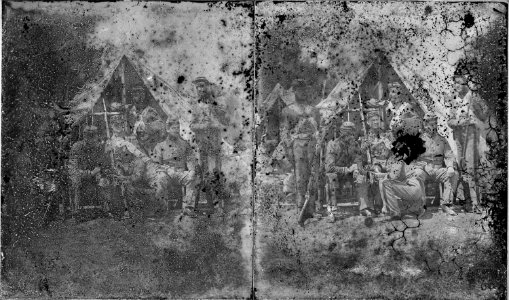 Soldiers at tent - NARA - 529811