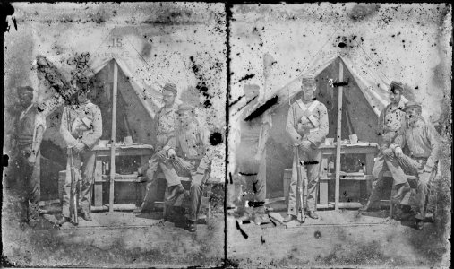 Soldiers at tent - NARA - 529812