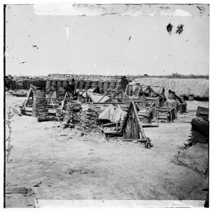 Soldiers' quarters in the Union Fort Rice adjoining Fort Sedgwick ('Fort Hell' LOC cwpb.02577
