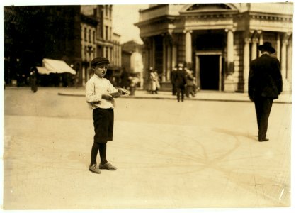 Solomon Sickle, 11 yr. old gum vendor, 321 Seventh St., Washington, D.C., Says he sells until 8 P.M. Very illiterate, been in this country only six months. LOC nclc.03768 photo