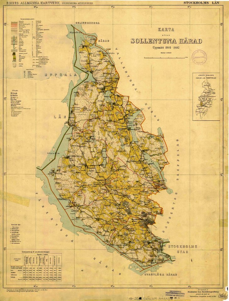 Sollentuna härad 1901 karta