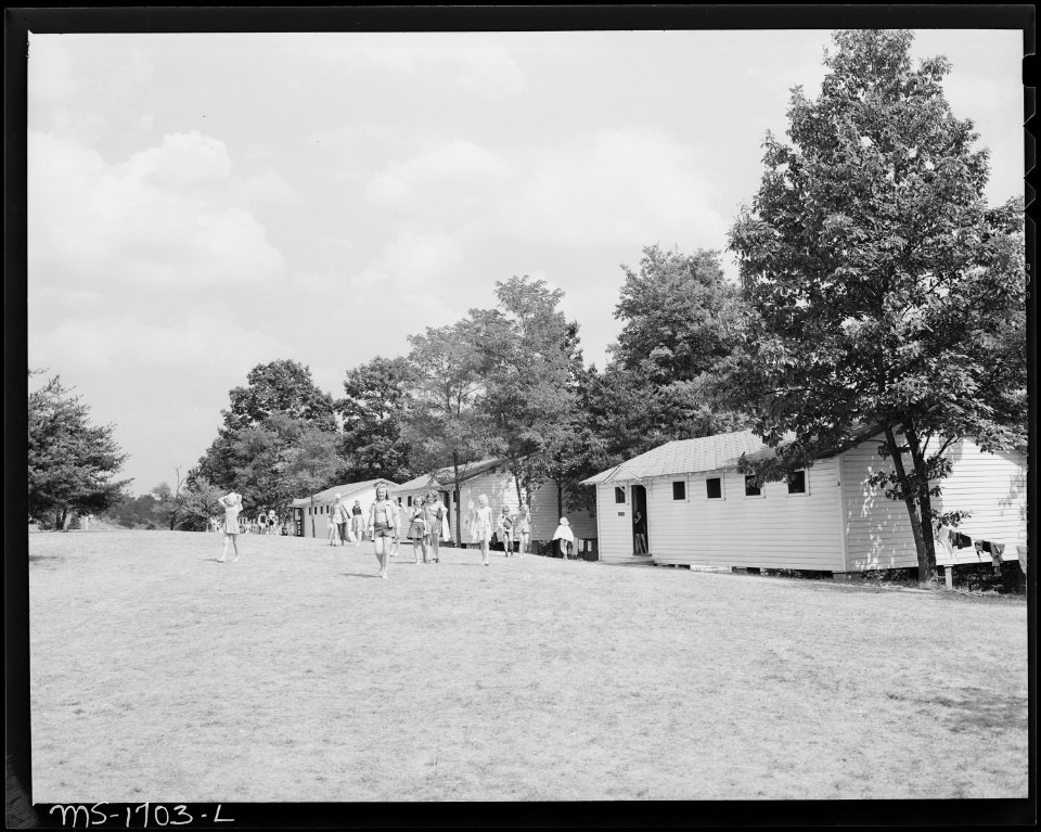 Some of the cottages for housing campers, who are children of Koppers Coal Divsion miners. Each cottage has a... - NARA - 540906