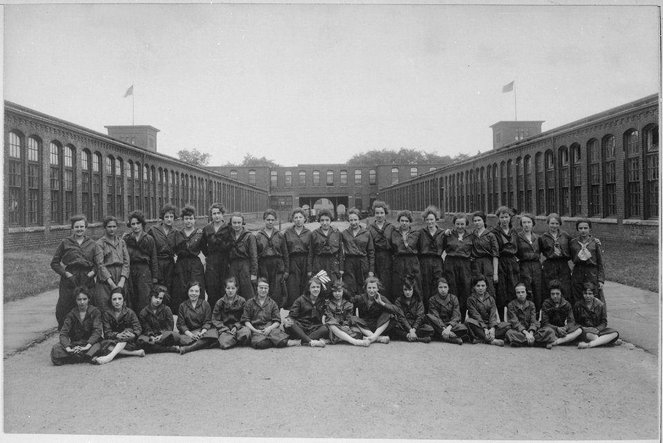 Some of the employees. All wear bloomers. Hope Webbing Company., ca. 1918 - NARA - 533661