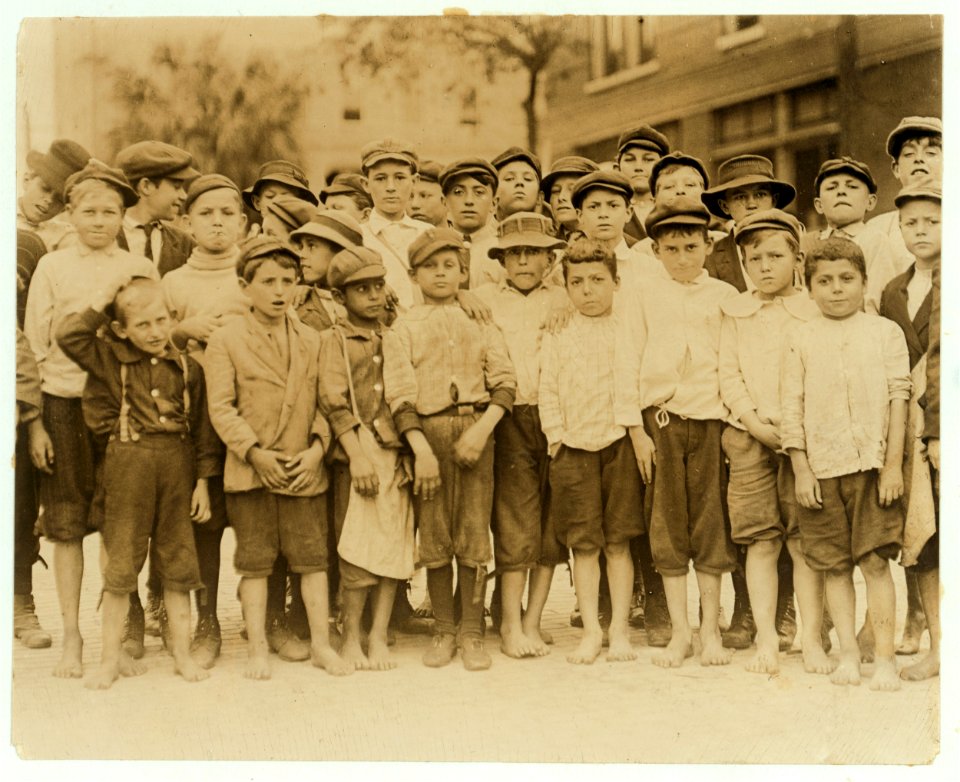Some of Tampa's youngest newsboys waiting for the evening edition 4 P.M. LOC nclc.03845