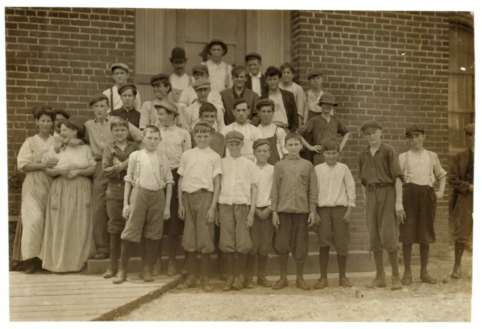 Some of the boys working at the Tidewater Knitting Mills, Portsmouth, Va. I went through the mill several times during working hours and saw a number of youngsters surely under fourteen. LOC nclc.02195
