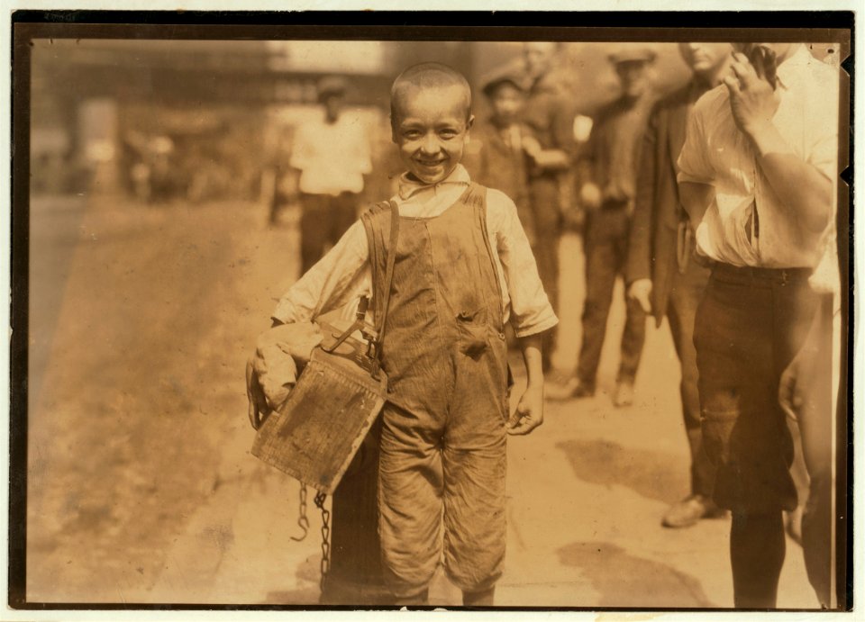 Some of the young bootblacks working around Trinity Church, New York City, July 25, 1924. LOC nclc.04038