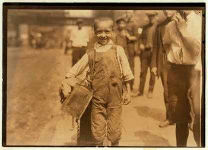 Some of the young bootblacks working around Trinity Church, New York City, July 25, 1924. LOC nclc.04038