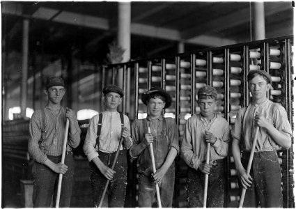 Some of the sweepers in a cotton mill. North Carolina. - NARA - 523115